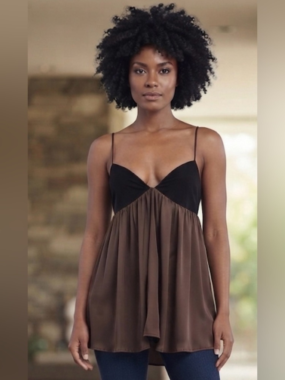 Free People Brown & Black  Tank Top